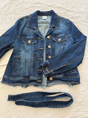 Cabi Dylan Denim Jacket #5662 Belted Swing Back Jean Jacket [S]